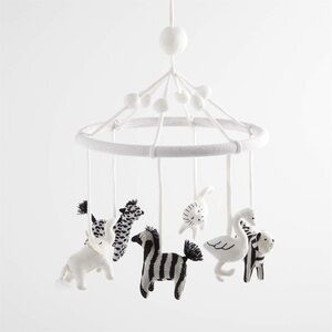 Crate & Barrel Baby Nursery safari animals mobile crib decor newborn neutral
